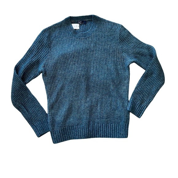 GAP Men's Textured Teal Crewneck Sweater - Picture 1 of 6
